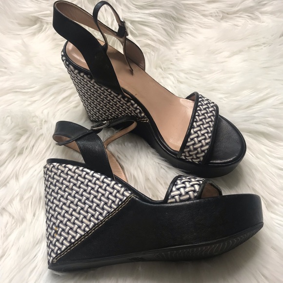 Stuart Weitzman Holiday Pipe Woven Wedge Shoes - Picture 4 of 8